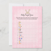 タンバニーピンクアーガイルベビー絵文字写真ゲーム 招待状 (正面)