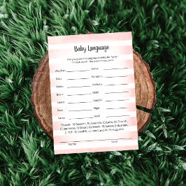 タンバニーピンクベビー言語ゲームカード 招待状