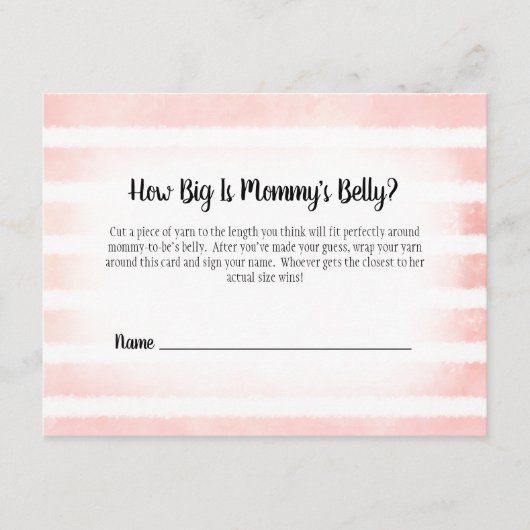 タンバニーピンクママのベリーサイズシャワーゲーム エンクロージャーカード (正面)