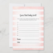 タンバニーピンク推測そのベビーフードゲーム 招待状 (正面)