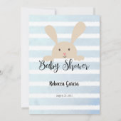 タンバニーブルーのベビーシャワーゲームの下 招待状 (裏面)