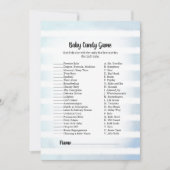 タンバニーブルーベビーキャンディベビーシャワーゲーム 招待状 (正面)