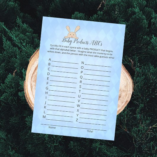 タンバニーラビットブルーアーガイルベビー製品ゲーム 招待状