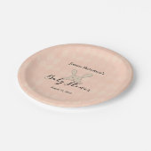 タンバニーラビットベビーシャワー |コーラルアーガイル ペーパープレート (アングル)