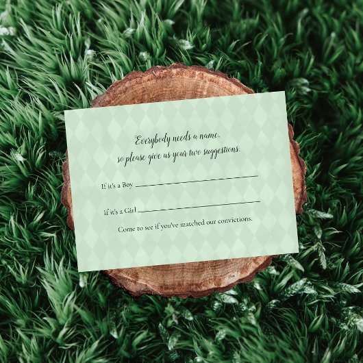 タンバニー名提案ベビーシャワーゲーム エンクロージャーカード