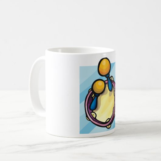 タンバリンとマラカス コーヒーマグカップ (正面左)