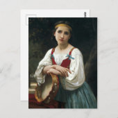 『タンバリンを弾くジプシー少女』ブーグロー ポストカード (正面/裏面)