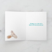 タンバレエシューズパーソナライズされた誕生日 カード (内部)