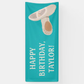 タンバレエ靴オンティール（緑がかった色）カスタムメッセージ 横断幕 (縦)