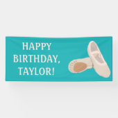 タンバレエ靴オンティール（緑がかった色）カスタムメッセージ 横断幕 (横)