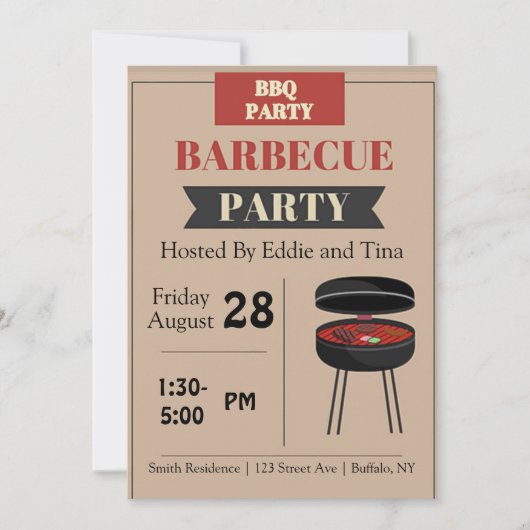 タンバーベキューパーティー 招待状 (正面)