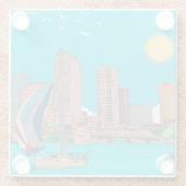 タンパスカイラインフロリダUSA ガラスコースター (裏面)