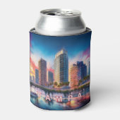 タンパスカラフルキライン抽象芸術アート 缶クーラー (缶正面)