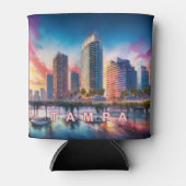 タンパスカラフルキライン抽象芸術アート 缶クーラー (正面)