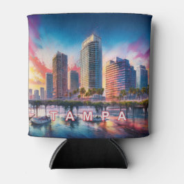 タンパスカラフルキライン抽象芸術アート 缶クーラー