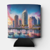 タンパスカラフルキライン抽象芸術アート 缶クーラー (裏面)