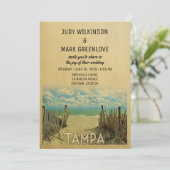 タンパビーチヴィンテージウェディング招待状 招待状 (スタンド正面)