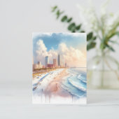 タンパビーチ、フロリダウォーター絵画カラーズトラベル ポストカード (スタンド正面)