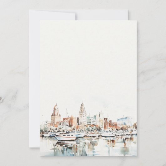 タンパフロリエレガントダスカイラインウォーターカラー誕生日 招待状 (裏面)