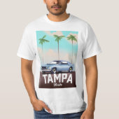 タンパフロリダの車の旅行ポスター Tシャツ (正面)