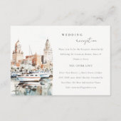 タンパフロリダスカイラインウォーターカラーウェディングレセプション エンクロージャーカード (正面)