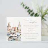 タンパフロリダスカイラインウォーターカラーウェディングレセプション エンクロージャーカード (スタンド正面)