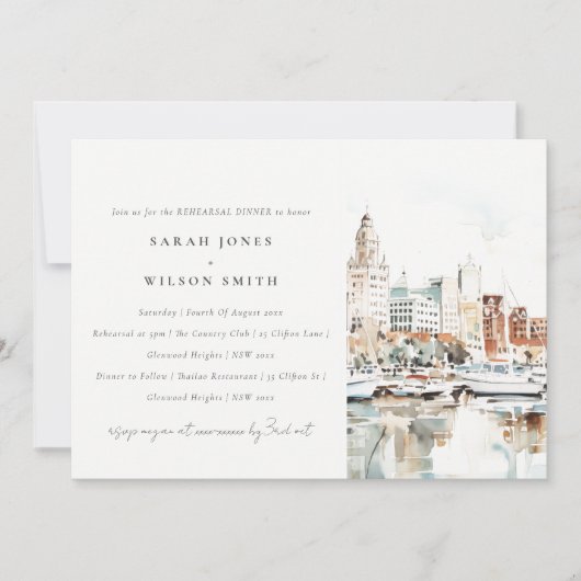 タンパフロリダスカイラインウォーターカラーリハーサルディナー 招待状 (正面)