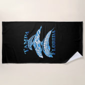 タンパフロリダバケーショントライバルドルフィンズ ビーチタオル (正面)