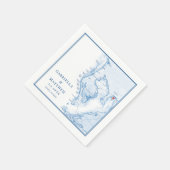 タンパフロリダマップエレガントウェディング スタンダードカクテルナプキン (角)