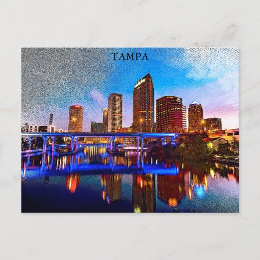 タンパフロリダレトロヴィンテージトラベル ポストカード (正面)