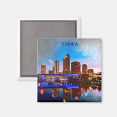 タンパフロリダレトロヴィンテージトラベル マグネット (正面/裏面)