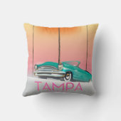 タンパフロリダヴィンテージスタイル旅行ポスター クッション (裏面)