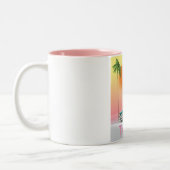 タンパフロリダヴィンテージスタイル旅行ポスター ツートーンマグカップ (左)