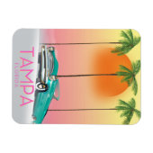 タンパフロリダヴィンテージスタイル旅行ポスター マグネット (横)