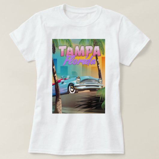 タンパフロリダ美しい旅行ポスター。 Tシャツ (デザイン正面)