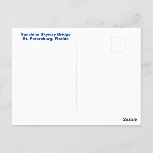 タンパベイサンシャインスカイウェイブリッジフォト ポストカード (裏面)