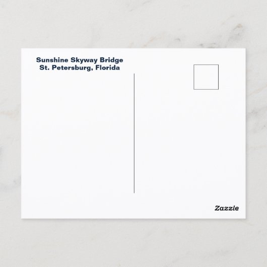 タンパベイフロリダサンシャインスカイウェイブリッジ ポストカード (裏面)