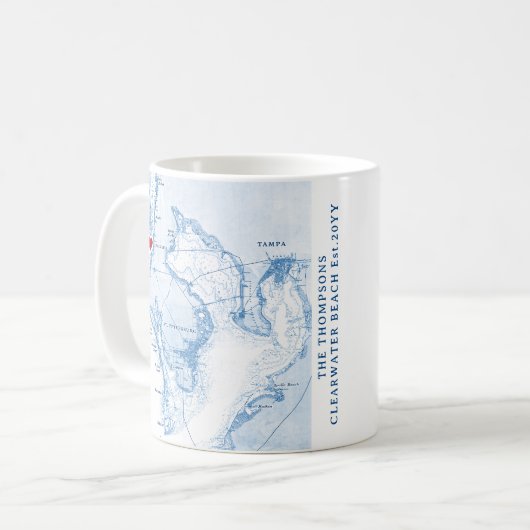 タンパベイフロリダビーチハウスデコールギフト コーヒーマグカップ (正面左)