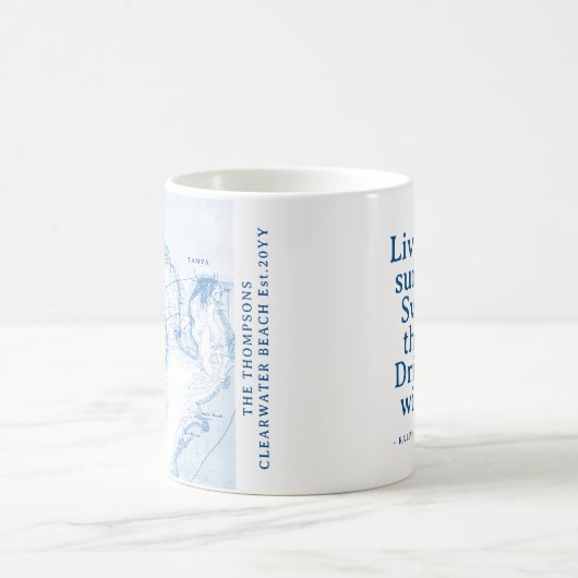 タンパベイフロリダビーチハウスデコールギフト コーヒーマグカップ (中央)