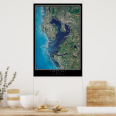 タンパベイフロリダ衛星ポスターマップ ポスター (キッチン)