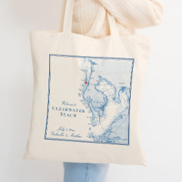 タンパベイマップエレガントウェディングウェルカム トートバッグ