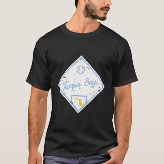 タンパベイ野球ファンフロリダマップ州概要F Tシャツ (正面)