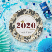 タンパーソナライズされたカモフラージパターン卒業 ペーパープレート (パーティー)