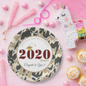 タンパーソナライズされたカモフラージパターン卒業 ペーパープレート (パーティー)