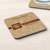 タンパーソナライズされたシャモアフェイクレザー コースター (左側)