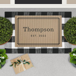 タンパーソナライズされたファミリー姓モノグラム ドアマット