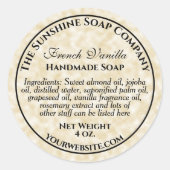 タンパーチメント紙スタイル化粧品石鹸ラベル ラウンドシール (正面)