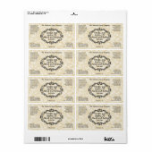 タンパーチメント紙ヴィンテージフレーム化粧料ラベル ラベル (フルシート)