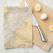タンパ湾フロリダヴィンテージ図 キッチンタオル (四つ折り)