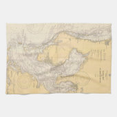 タンパ湾フロリダヴィンテージ図 キッチンタオル (横)